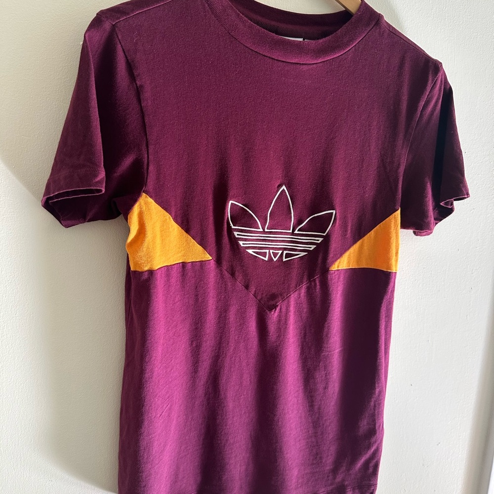 Adidas Burgundy and Mustard Short Sleeve Tee